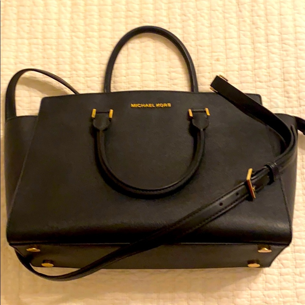 Michael Kors zip tote purse satchel black